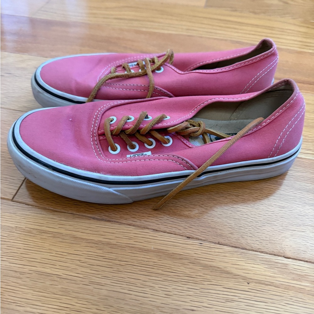 Vans Pink Canvas Sneakers with White Soles